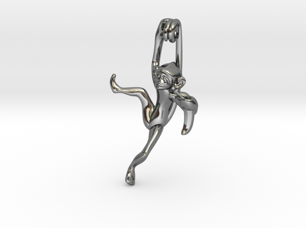 3D-Monkeys 301 in Fine Detail Polished Silver