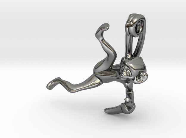 3D-Monkeys 302 in Fine Detail Polished Silver