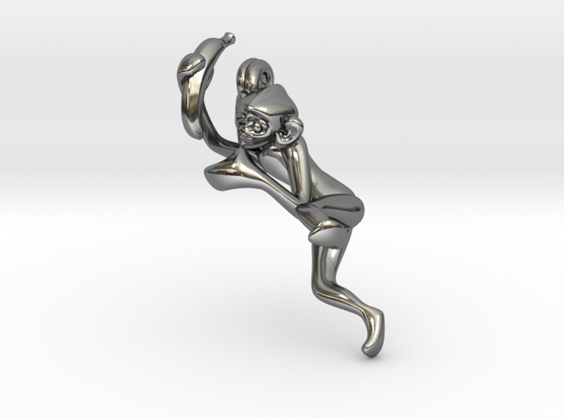 3D-Monkeys 305 in Fine Detail Polished Silver