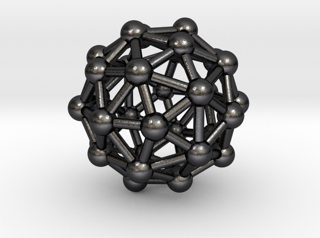 0327 Pentakis Dodecahedron V&E (a=1cm) #003 in Polished and Bronzed Black Steel