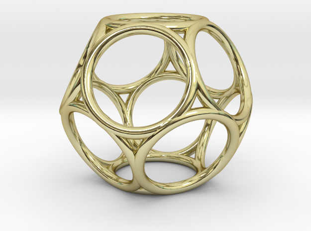 Truncated Dodecahedron in 18k Gold Plated Brass
