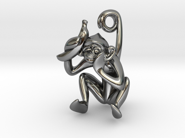 3D-Monkeys 350 in Fine Detail Polished Silver