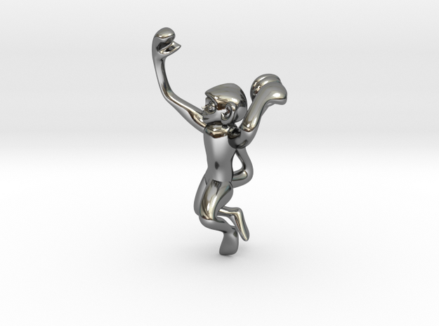 3D-Monkeys 354 in Fine Detail Polished Silver