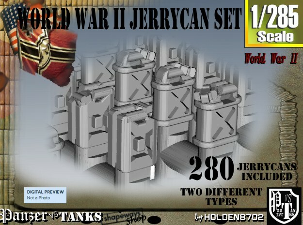 1-285 US & German Jerrycans Set in Clear Ultra Fine Detail Plastic