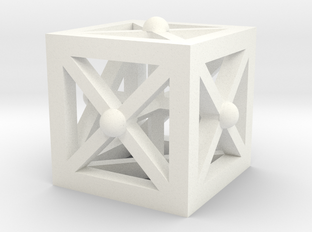 Cube in White Processed Versatile Plastic