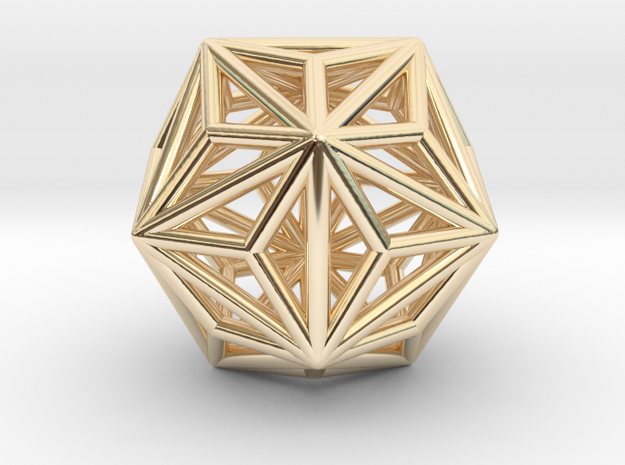 0334 Triakis Icosahedron E (a=1cm) #001 in 14K Yellow Gold