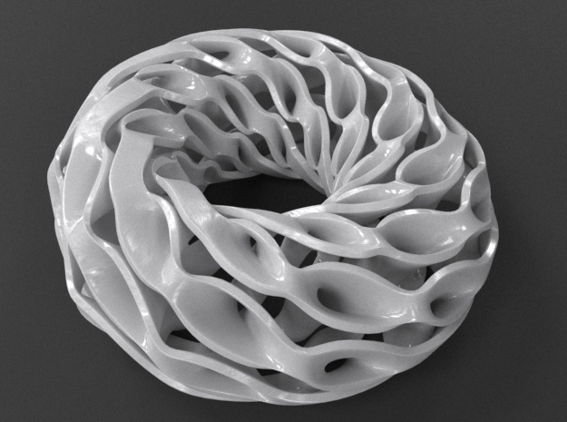 Scherk Spiral Torus in White Processed Versatile Plastic