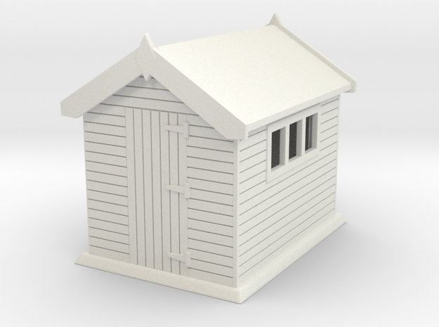 Garden shed 01. HO Scale (1:87) in White Natural Versatile Plastic