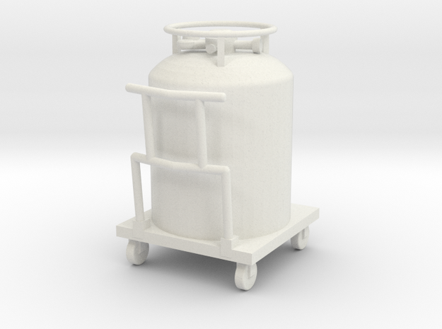 Cryogenic Gas Cylinder Accessory in White Natural Versatile Plastic: 1:32