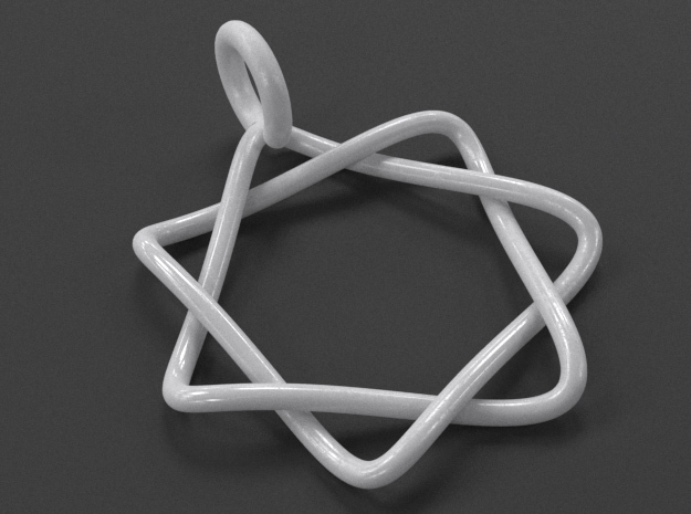 Septagram Pendant (Elven Star) in White Processed Versatile Plastic