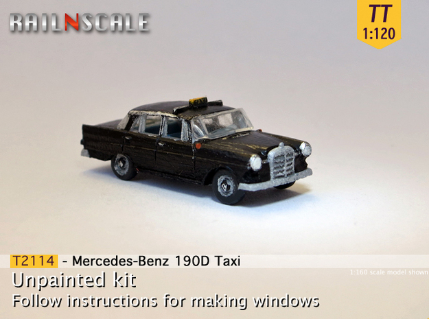 Mercedes-Benz 190D Taxi (TT 1:120) in Tan Fine Detail Plastic