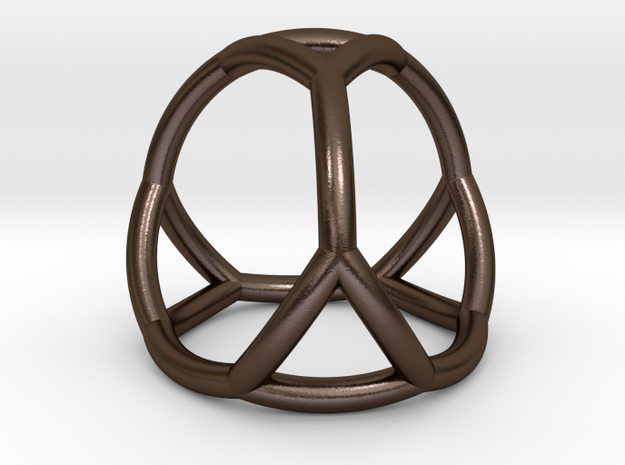 0406 Spherical Truncated Tetrahedron #002 in Polished Bronze Steel