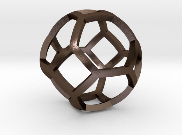 0409 Spherical Truncated Octahedron #001 in Polished Bronze Steel