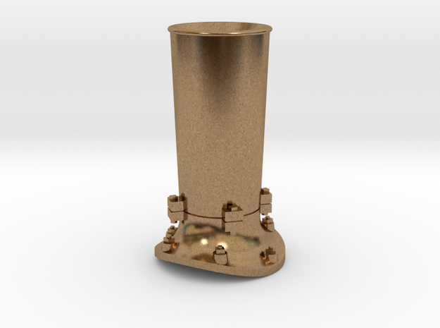 Steam locomotive smoke stack - S scale in Natural Brass