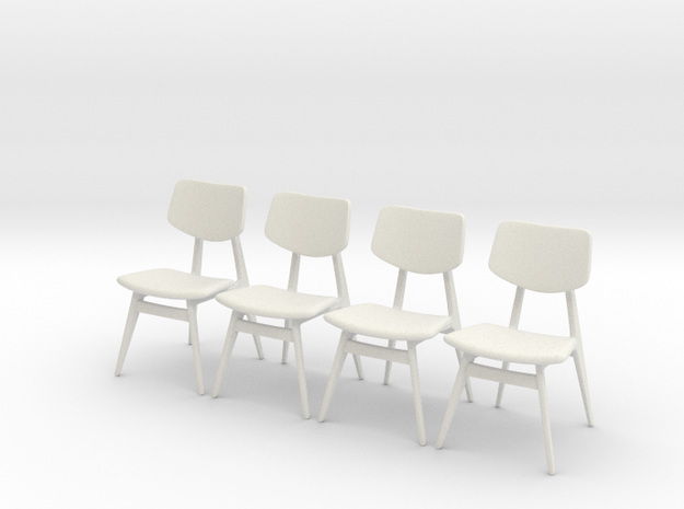 1:24 C 275 Chair Set of 4 in White Natural Versatile Plastic