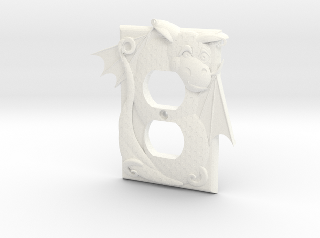 Dragon Outlet Cover in White Processed Versatile Plastic