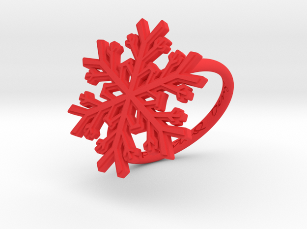Snowflake Ring 1 d=18mm h21d18 in Red Processed Versatile Plastic