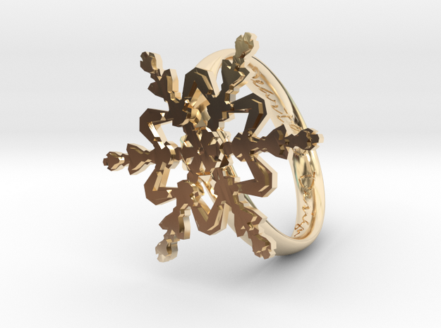 Snowflake Ring 2 d=19mm h35d19 in 14K Yellow Gold