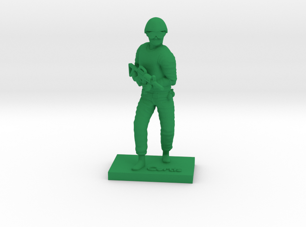 Soldier Curtis in Green Processed Versatile Plastic