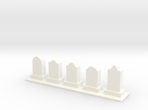 Row of Tomb Stones in White Processed Versatile Plastic