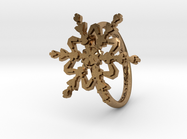 Snowflake Ring 2 d=16.5mm h21d165 in Natural Brass