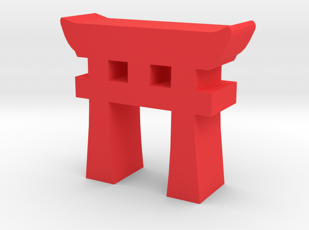 Game Piece, Torii Gate in Red Processed Versatile Plastic