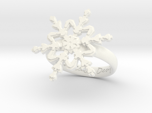 Snowflake Ring 2 d=17.5mm h35d175 in White Processed Versatile Plastic