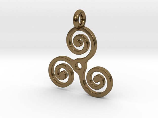 Triple Spiral in Polished Bronze