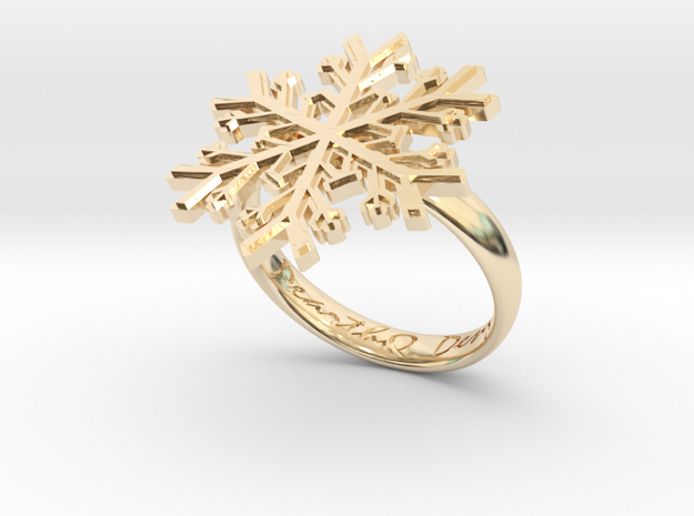 Snowflake Ring 1 d=18.5mm h35d185 in 14K Yellow Gold