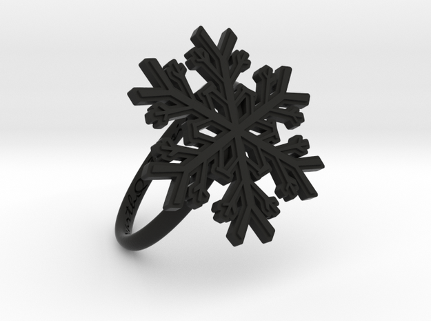 Snowflake Ring 1 d=18.5mm h21d185 in Black Natural Versatile Plastic