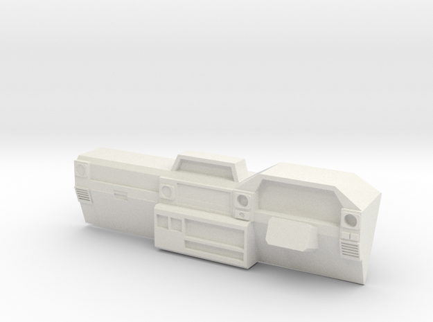 Dash for 1:10 scale LandCruiser FJ 70 body in White Natural Versatile Plastic