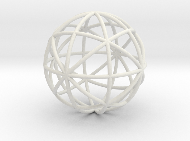 Skeletal Ball in White Natural Versatile Plastic