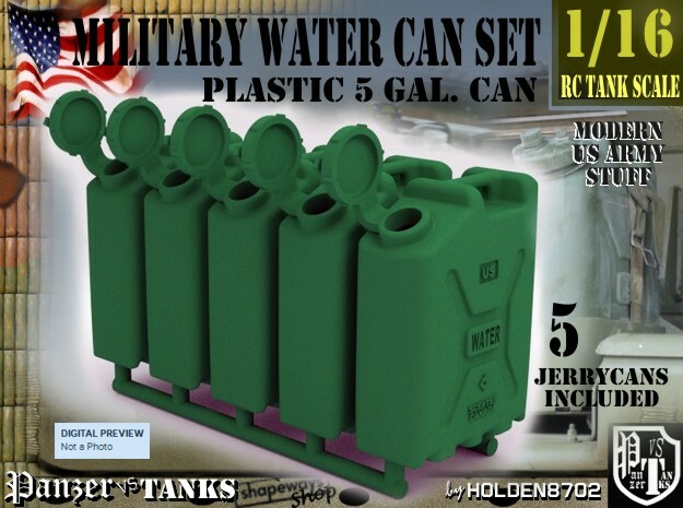 1-16 Military Water Can 5 Units in Green Processed Versatile Plastic