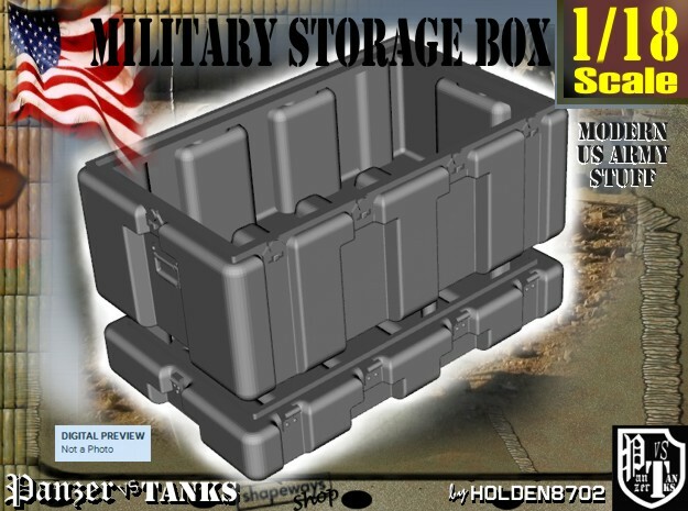 1-18 Military Storage Box in White Processed Versatile Plastic