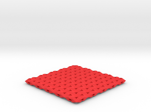 3D Heart Coaster in Red Processed Versatile Plastic