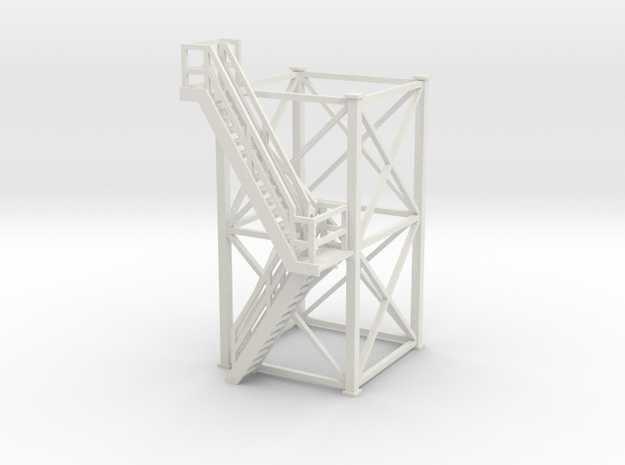 'S Scale' - 10'x10'x20' Tower With Outside Stairs in White Natural Versatile Plastic