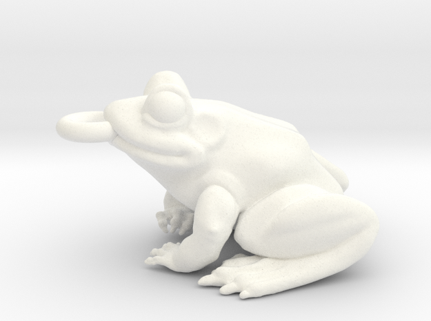 Frog Pendant (chain not included) in White Processed Versatile Plastic
