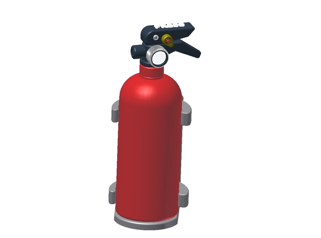 Fire Extinguisher Assembly in White Processed Versatile Plastic