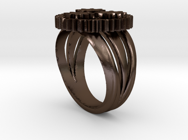 SteamPunk Ring BETA in Polished Bronze Steel