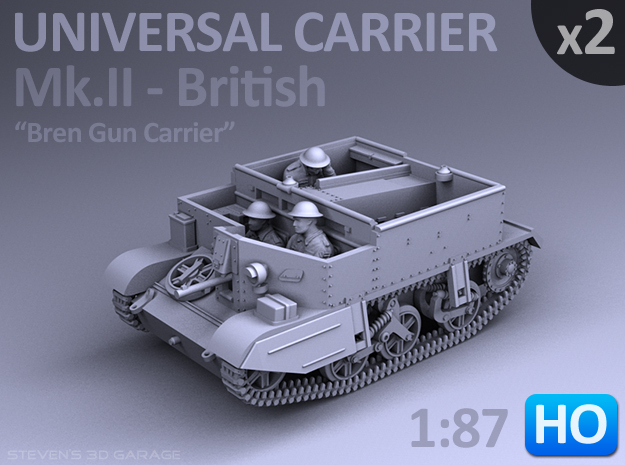 Universal Carrier Mk.II - (1:87 HO) - (2 Pack) in Tan Fine Detail Plastic