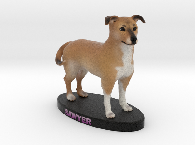 Custom Dog Figurine - Sawyer in Full Color Sandstone