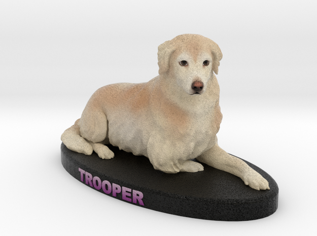 Custom Dog Figurine - Trooper in Full Color Sandstone