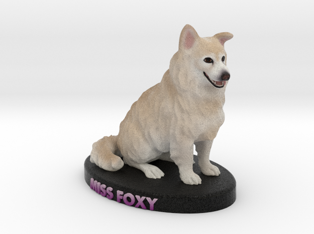 Custom Dog Figurine - Miss Foxy in Full Color Sandstone