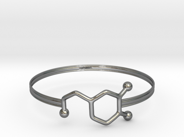 Dopamine Bracelet - small 65mm diameter in Fine Detail Polished Silver