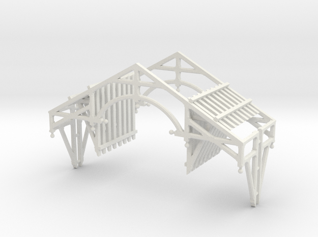 S Scale QN Brackets And Gable Detail in White Natural Versatile Plastic