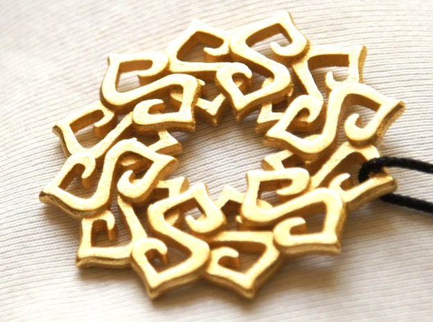Nimyade Star Pendant in Polished Gold Steel