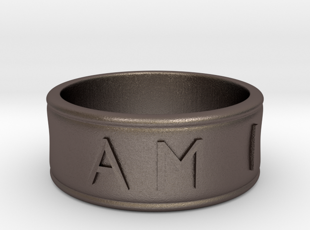 I AM  | AM I Ring - Size 9 in Polished Bronzed Silver Steel