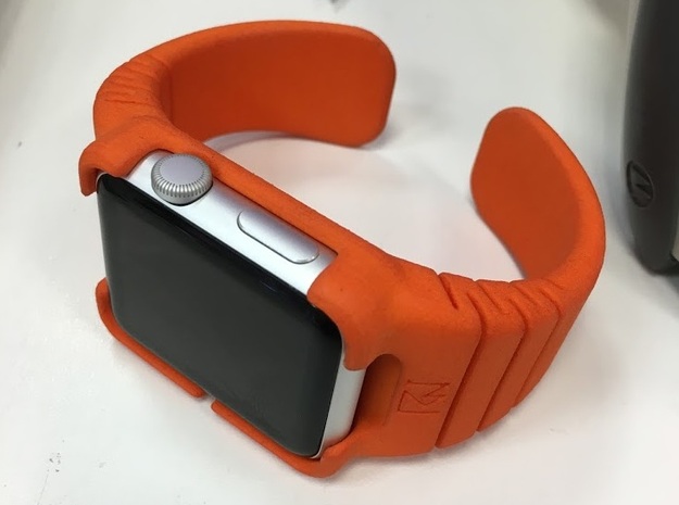 Apple Watch - 42mm Medium cuff in Orange Processed Versatile Plastic