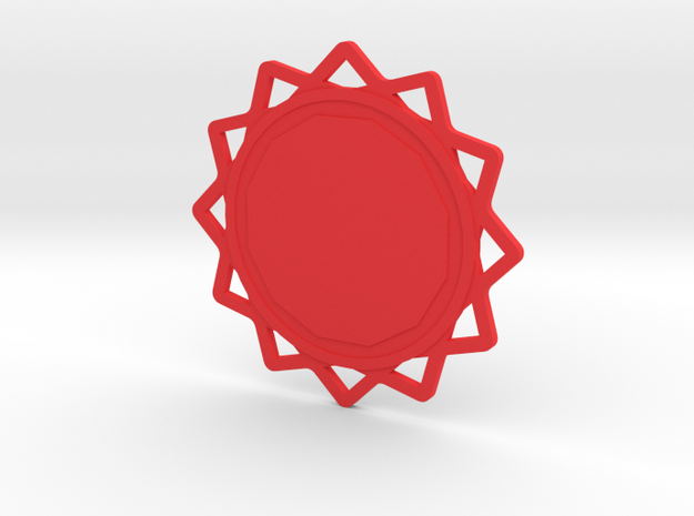 Custom Mandala Pendant 6 in Red Processed Versatile Plastic