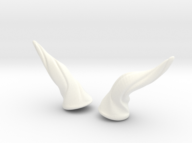 Horns Twist Vine: YOSD horns pointing sideways in White Processed Versatile Plastic